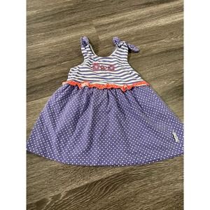 Vintage Rainbow Tag Gymboree Purple Stripped Dress Sz S